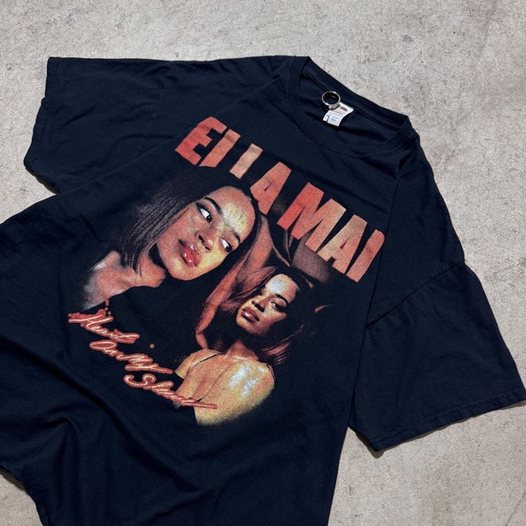 Y2K Ella Mai Heart On My‎ Sleeve Tour T-Shirt Black XL Music Concert Merch - Picture 2 of 7